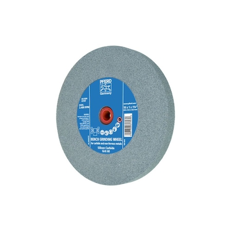 Pferd 61797 10in x 1-1/4in Vitrified Bench Wheel 1-1/4in A.H., Silicon Carbide, 60 Grit 61797-PFERD